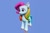 Size: 616x411 | Tagged: safe, artist:comfortable_study796, rainbow dash (g3), earth pony, pony, g3, g5, 3d, blue background, coat markings, colored hooves, female, g3 to g5, generation leap, neutral expression, simple background, socks (coat markings), solo