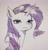 Size: 1870x1966 | Tagged: safe, artist:37240622, rarity, pony, unicorn, g4, bust, female, horn, mare, photo, picture of a screen, portrait, rarity is not amused, solo, unamused