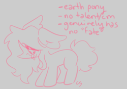 Size: 782x549 | Tagged: safe, artist:cutiesparke, oc, unnamed oc, earth pony, pony, g4, adult blank flank, cowering, crying, ear fluff, female, gray background, head down, simple background, solo, teary eyes, vent art, wingding eyes