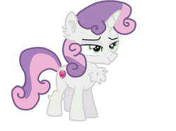 Size: 2685x1997 | Tagged: safe, artist:sweetsterty, edit, vector edit, sweetie belle, pony, unicorn, g4, chest fluff, colt, cute, diasweetes, ear fluff, foal, horn, male, rule 63, silver bell, simple background, solo, vector, white background
