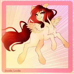 Size: 584x585 | Tagged: safe, artist:majesticwhalequeen, oc, oc only, oc:doodle loodle, pegasus, pony, female, mare, solo