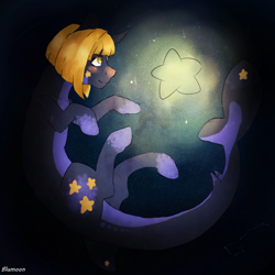 Size: 584x584 | Tagged: safe, artist:majesticwhalequeen, oc, oc only, original species, shark, shark pony, solo, stars