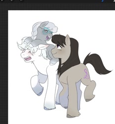 Size: 1372x1481 | Tagged: safe, artist:aztrial, double diamond, octavia melody, silver spoon, earth pony, pony, g4, brother and sister, brother and sisters, cute, daaaaaaaaaaaw, double dawwmond, female, headcanon, male, mare, ponies riding ponies, riding, riding a pony, siblings, silverbetes, simple background, smiling, stallion, tavibetes, trio, unshorn fetlocks, white background