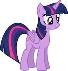Size: 1024x1077 | Tagged: safe, artist:skele-sans, twilight sparkle, alicorn, pony, g4, female, folded wings, mare, simple background, smiling, solo, solo female, transparent background, twilight sparkle (alicorn), vector, wings