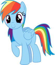 Size: 1024x1207 | Tagged: safe, artist:skele-sans, rainbow dash, pegasus, pony, g4, cute, dashabetes, female, folded wings, mare, raised hoof, simple background, smiling, solo, solo female, transparent background, vector, wings