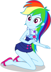 Size: 2930x4098 | Tagged: safe, artist:dustinwatsongkx, rainbow dash, human, equestria girls, g4, clothes, clothes swap, female, one-piece swimsuit, sci-twi swimsuit, simple background, solo, solo female, swimsuit, swimsuit swap, transparent background, vector
