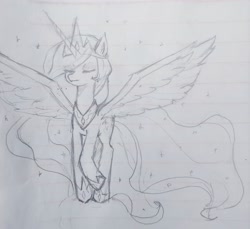 Size: 3123x2864 | Tagged: safe, artist:37240622, princess celestia, pony, female, mare, pencil drawing, solo, traditional art