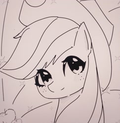 Size: 2400x2467 | Tagged: safe, artist:37240622, applejack, earth pony, pony, bust, doodle, female, mare, portrait, solo