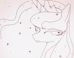 Size: 2360x1863 | Tagged: safe, artist:37240622, princess luna, alicorn, pony, g4, bust, doodle, female, mare, portrait, solo