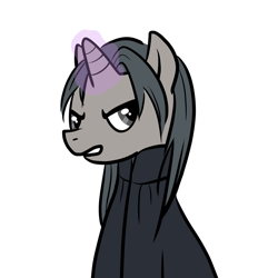Size: 1280x1280 | Tagged: safe, artist:jasontoddismywife, pony, unicorn, frown, harry potter (series), horn, ponified, severus snape, simple background, solo, white background