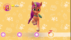 Size: 1286x720 | Tagged: safe, screencap, sunny starscout, g5, my little pony: a zephyr heights mystery, bag, crown, cute, drink, female, heart, jewelry, mane stripe sunny, mare, regalia, roller skates, saddle bag, skates, smoothie, sunnybetes, video game