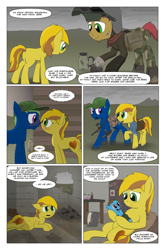 Size: 2024x3074 | Tagged: safe, artist:bruinsbrony216, oc, oc only, oc:honeycomb, earth pony, pony, comic:fallout equestria: grounded, fallout equestria, butt, comic, plot, pregnant