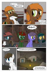 Size: 2024x3074 | Tagged: safe, artist:bruinsbrony216, oc, oc only, oc:iron sights, earth pony, pegasus, pony, unicorn, comic:fallout equestria: grounded, fallout equestria, comic, crying, horn