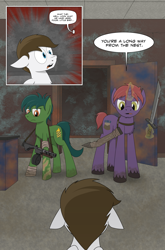 Size: 2024x3074 | Tagged: safe, artist:bruinsbrony216, oc, oc only, earth pony, pegasus, pony, unicorn, comic:fallout equestria: grounded, fallout equestria, comic, female, horn, male, mare, stallion