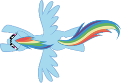 Size: 390x268 | Tagged: safe, artist:theairgonaut, rainbow dash, pegasus, pony, g4, the ticket master, .svg available, female, flying, mare, missing cutie mark, overhead view, simple background, solo, spread wings, svg, transparent background, vector, wings