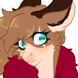 Size: 500x500 | Tagged: safe, artist:lonecrystalcat, oc, pony, g4, art trade, beanbrows, bust, commission, commissions open, eyebrows, eyebrows visible through hair, female, horizontal pupils, portrait, trade