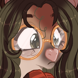 Size: 500x500 | Tagged: safe, artist:lonecrystalcat, oc, pony, g4, art trade, bust, commission, commissions open, female, glasses, portrait, trade