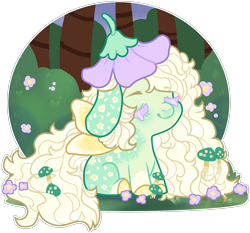 Size: 1893x1768 | Tagged: safe, artist:lonecrystalcat, oc, oc only, earth pony, pony, g4, base used, female, flower, mushroom, solo, ych example, your character here