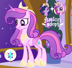 Size: 1280x1203 | Tagged: safe, artist:vi45, princess cadance, twilight sparkle, oc, alicorn, pony, female, fusion:princess cadance, fusion:twilight sparkle, mare, twilight sparkle (alicorn)