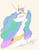 Size: 2048x2617 | Tagged: safe, artist:xiaosu70839, princess celestia, alicorn, g4, bust, female, mare, portrait, simple background, solo, yellow background