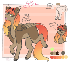 Size: 2000x1750 | Tagged: safe, artist:pixelberrry, oc, oc only, oc:alice, goat, goat pony, pegasus, pony, female, glasses, horns, mare, reference sheet, solo