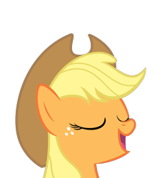Size: 3000x3209 | Tagged: safe, artist:orschmann, applejack, earth pony, pony, applejack's hat, cowboy hat, eyes closed, female, hat, mare, open mouth, simple background, solo, solo female, transparent background, vector