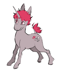 Size: 490x617 | Tagged: safe, artist:emptygoldstudio, oc, oc only, pony, unicorn, horn, ponysona, simple background, solo, white background