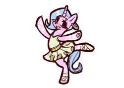 Size: 1052x744 | Tagged: safe, artist:chiefywiffy, oc, oc:chiefy, unicorn, a royal problem, g4, ballerina, ear piercing, female, horn, mare, piercing, simple background, solo, white background