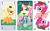 Size: 4800x3000 | Tagged: safe, artist:parclytaxel, applejack, daisy, derpy hooves, flower wishes, lily, lily valley, pinkie pie, roseluck, earth pony, genie, genie pony, pegasus, pony, ain't never had friends like us, series:parcly's pony pattern playing cards, g4, .svg available, apple, eye contact, eyes closed, feather, female, flower trio, food, geniefied, grin, hat, hatless, high res, irrational exuberance, looking at each other, looking at someone, mandolin, mare, missing accessory, musical instrument, noogie, passepartout, playing card, silly, silly pony, sitting, smiling, tarot card, the fool, the magician, the world, tongue out, vase, vector, who's a silly pony