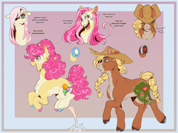 Size: 2799x2100 | Tagged: safe, artist:marzi-panic, applejack, pinkie pie, earth pony, pony, g4, alternate design, alternate universe, creepy, creepy smile, duo, duo female, female, floppy ears, high res, hoof shoes, hooves, implied apple bloom, mare, multicolored hooves, not li'l cheese, open mouth, open smile, pale belly, passepartout, pinkamena diane pie, pronking, smiling, straw in mouth, underhoof