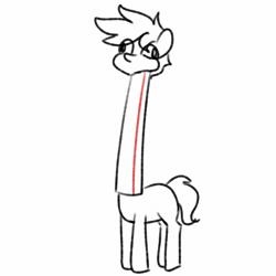 Size: 800x800 | Tagged: safe, artist:arche, oc, oc only, oc:arche medley, earth pony, pony, animated, earth pony oc, gif, impossibly long neck, lying down, ponyloaf, prone, silly, silly pony, simple background, solo, straw, white background
