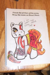 Size: 403x604 | Tagged: safe, artist:randomproxy, earth pony, pony, g3, coloring book corruptions, god of war, kratos, ponified, solo, traditional art