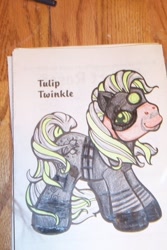 Size: 403x604 | Tagged: safe, artist:randomproxy, tulip twinkle, earth pony, pony, g3, coloring book corruptions, ponified, sam fisher, solo, splinter cell, traditional art