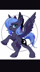 Size: 1240x2224 | Tagged: safe, princess luna, chest fluff, rearing, solo, younger