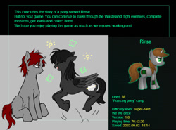 Size: 918x680 | Tagged: safe, artist:pain-jam-cookie, oc, oc only, pegasus, pony, unicorn, fallout equestria, game: fallout equestria: remains, duo, horn, pegasus oc, unicorn oc