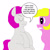 Size: 1000x1000 | Tagged: safe, artist:mastermarik, starlight (g1), sweetheart, earth pony, pony, g1, my little pony tales, 1000 hours in ms paint, 2011, dialogue, discorded, duo, duo female, eyes closed, female, frown, simple background, sitting, speech bubble, tail, white background