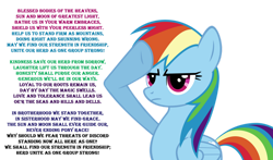 Size: 1024x603 | Tagged: safe, rainbow dash, pegasus, pony, g4, anthem, lyrics, national anthem, national anthem of equestria, salute, simple background, solo, text, transparent background