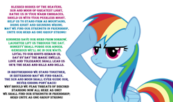 Size: 1024x603 | Tagged: safe, rainbow dash, pegasus, pony, g4, anthem, lyrics, national anthem, national anthem of equestria, salute, text