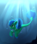 Size: 1707x2048 | Tagged: safe, artist:lunylin, oc, oc only, oc:sky splash, seapony (g4), blue mane, blue tail, blue wings, bubble, cheek fluff, crepuscular rays, cute, digital art, dorsal fin, fin, fin wings, fins, fish tail, flowing mane, flowing tail, green eyes, happy, jewelry, male, necklace, ocean, scales, seapony oc, smiling, solo, spread wings, sunlight, swimming, tail, underwater, water, wings