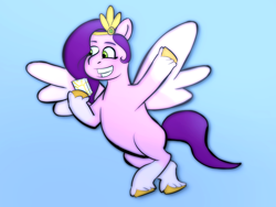 Size: 1246x938 | Tagged: safe, artist:toonyloo, pipp petals, pegasus, g5, phone, simple background, solo, wings