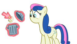 Size: 1278x735 | Tagged: safe, artist:brightstar40k, bon bon, sweetie drops, earth pony, g4, magic duel, cursor, female, mouthless, simple background, transparent background, trash can