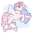 Size: 1546x1593 | Tagged: oc name needed, safe, artist:cocopudu, oc, oc only, pegasus, pony, g2, bow, clothes, colored wings, commission, curly mane, curly tail, eyelashes, female, flying, g2 oc, hair accessory, hair bow, leg warmers, looking back, mare, neck fluff, open mouth, open smile, passepartout, pink coat, pink tail, profile, rearing, ribbon, smiling, solo, spread wings, starry eyes, style emulation, tail, two toned mane, unshorn fetlocks, wing fluff, wingding eyes, wings