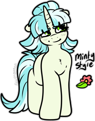 Size: 1227x1565 | Tagged: safe, artist:sexygoatgod, oc, oc only, oc:minty style, pony, unicorn, adoptable, female, horn, magical lesbian spawn, offspring, parent:coco pommel, parent:lyra heartstrings, parents:lyracoco, simple background, solo, transparent background