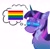 Size: 1955x1910 | Tagged: safe, artist:sunsetzine, twilight sparkle, pony, unicorn, g4, curved horn, female, gay pride flag, glasses, horn, mare, pride, pride flag, simple background, solo, thought bubble, white background