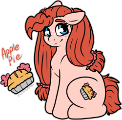 Size: 1891x1861 | Tagged: safe, artist:sexygoatgod, oc, oc only, oc:apple pie, earth pony, pony, adoptable, magical lesbian spawn, offspring, parent:applejack, parent:pinkie pie, parents:applepie, simple background, solo, transparent background