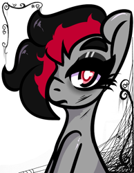Size: 627x808 | Tagged: safe, artist:lazerblues, oc, oc only, oc:miss eri, earth pony, pony, emo, looking at you, solo