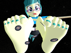 Size: 5000x3750 | Tagged: safe, artist:dragonalex555, juniper montage, equestria girls, g4, 3d, barefoot, electric guitar, feet, female, fetish, foot fetish, giantess, guitar, guitar solo, macro, mmd, musical instrument, nail polish, scrunching toes, soles, solo, toenail polish, toes, tongue out