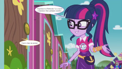 Size: 1833x1031 | Tagged: safe, artist:fab3716, edit, edited screencap, screencap, twilight sparkle, human, equestria girls, g4, my little pony equestria girls: choose your own ending, the road less scheduled, solo