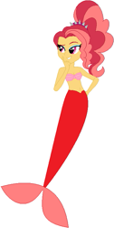 Size: 361x715 | Tagged: safe, artist:sturk-fontaine, oc, oc only, oc:scarlet dawn, mermaid, equestria girls, g4, base used, hand on hip, magical lesbian spawn, mermaidized, mermay, offspring, parent:adagio dazzle, parent:sunset shimmer, simple background, species swap, white background