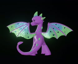 Size: 1920x1591 | Tagged: safe, artist:fynamic, spike, dragon, g5, my little pony: make your mark, adult, adult spike, dragon lord spike, i can't believe it's not hasbro studios, older, older spike, solo, spike (g5), winged spike, wings